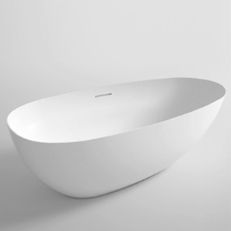 Soaking Stone Bathtub Antique Finish Oval Back to Wall Bath Tub