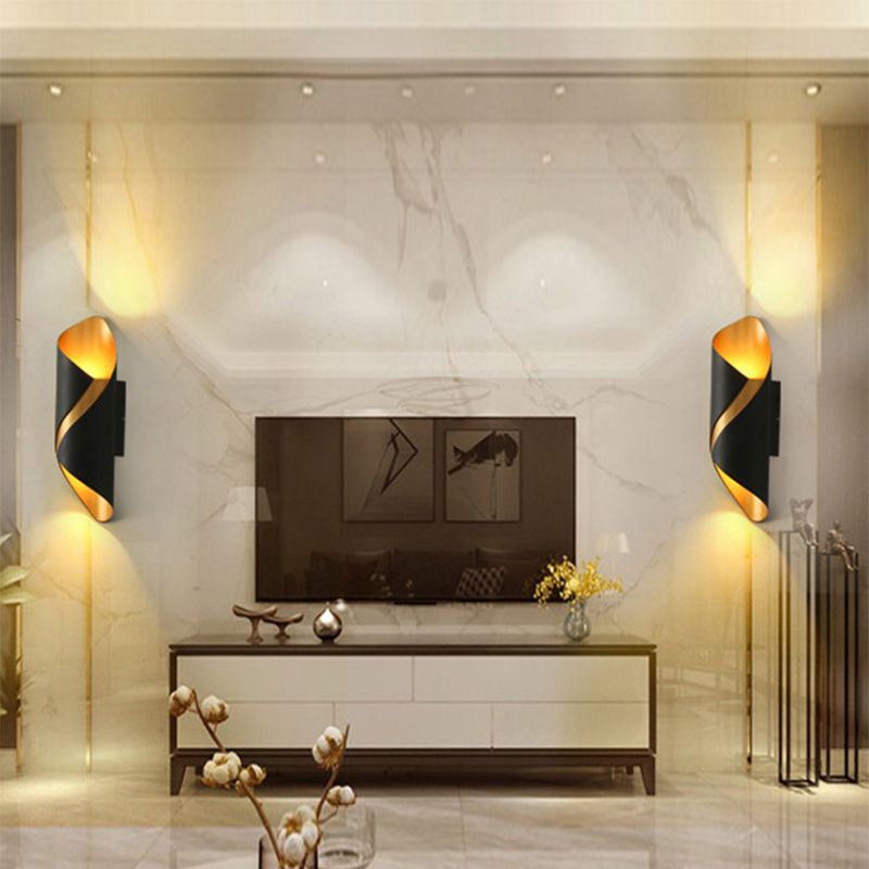 Modern Style Unique Shape Wall Sconce Metal 2 Light Sconces for Corridor