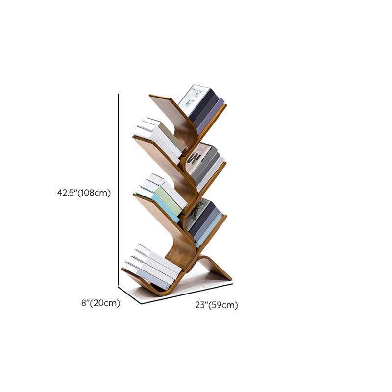 Urban Bamboo Shelf Bookcase Open Storage Vertical Bookshelf for Living Room