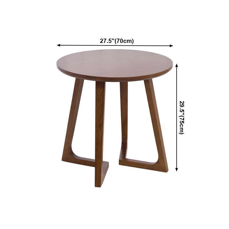 Round Wood Color Dining Table Ash Solid Wood Table Modern with Double Pedestal