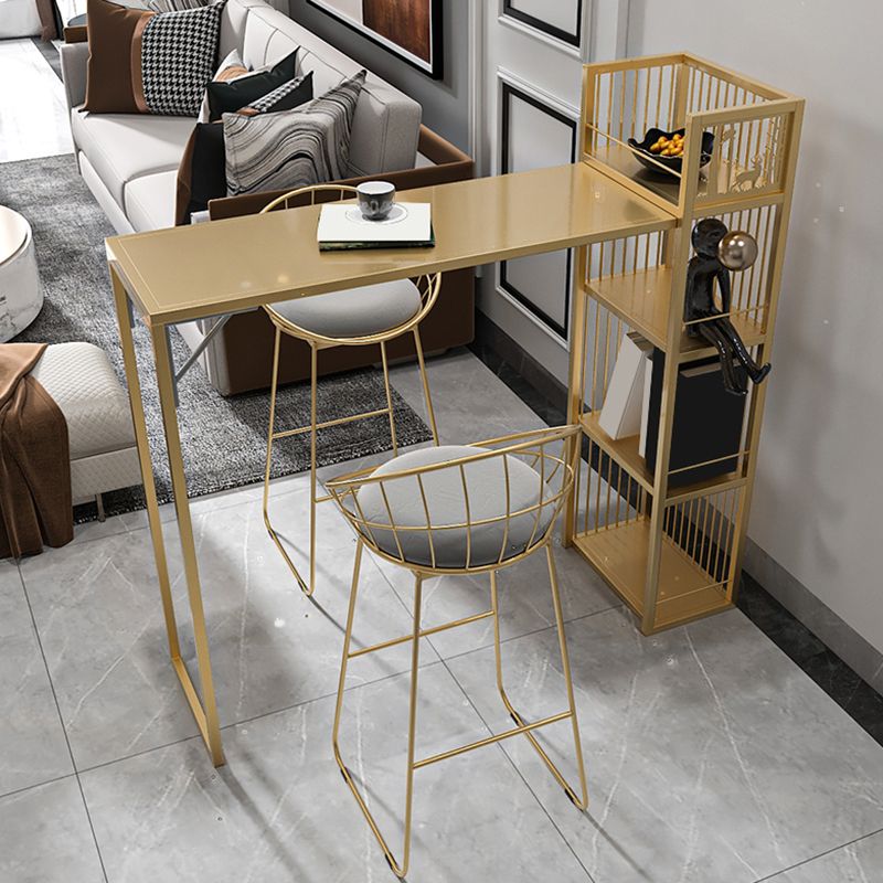 Contemporary Style Rectangle Bar Table Double Pedestal Bar Dining Table for Home