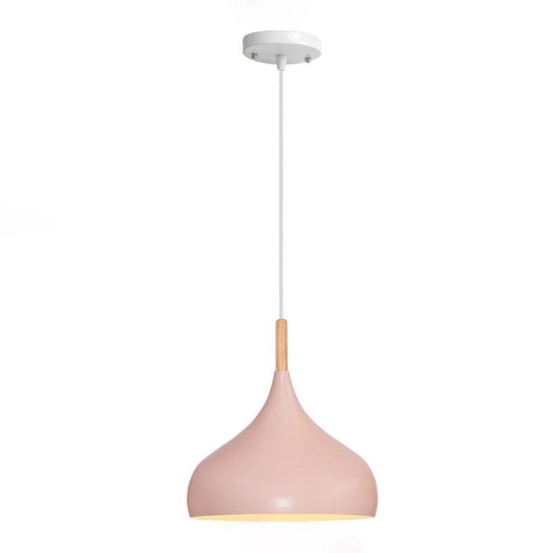 Pot Cover Shape Hanging Lighting Modern Metal 1 Light Pendant Lamp for Living Room