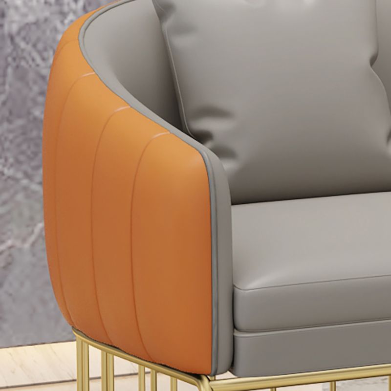 Silla sin brazos de comedor de metal Glam, sillas de comedor de cuero PU para uso doméstico