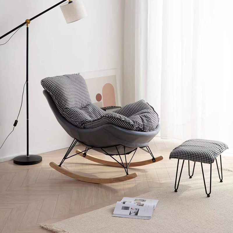 Upholstered Rocking Chair Contemporary Rocker Chair with Ottoman