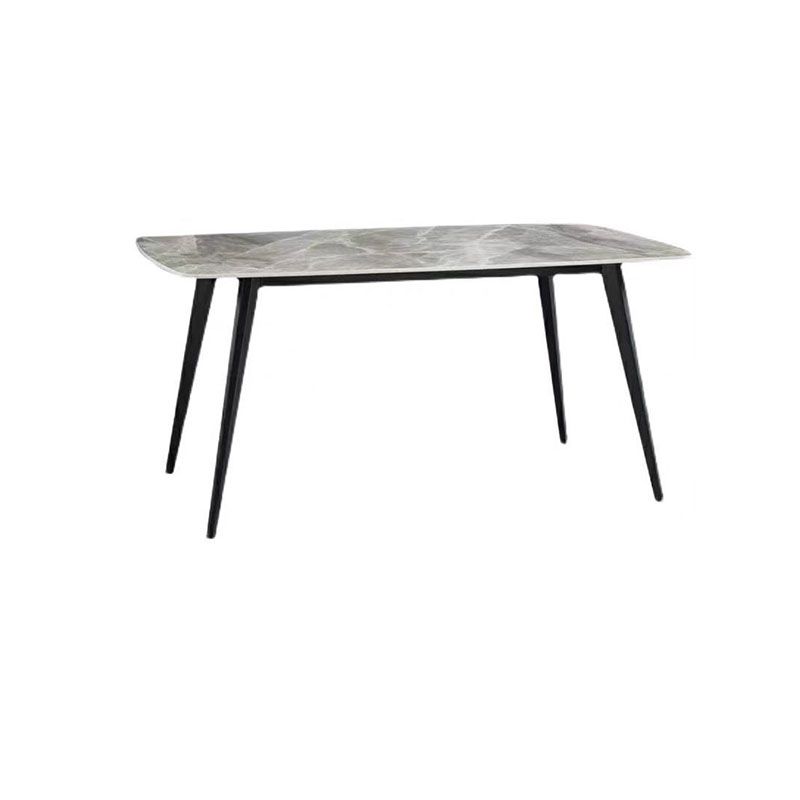Metal Base Table Sintered Stone Top Dining Table for Kitchen