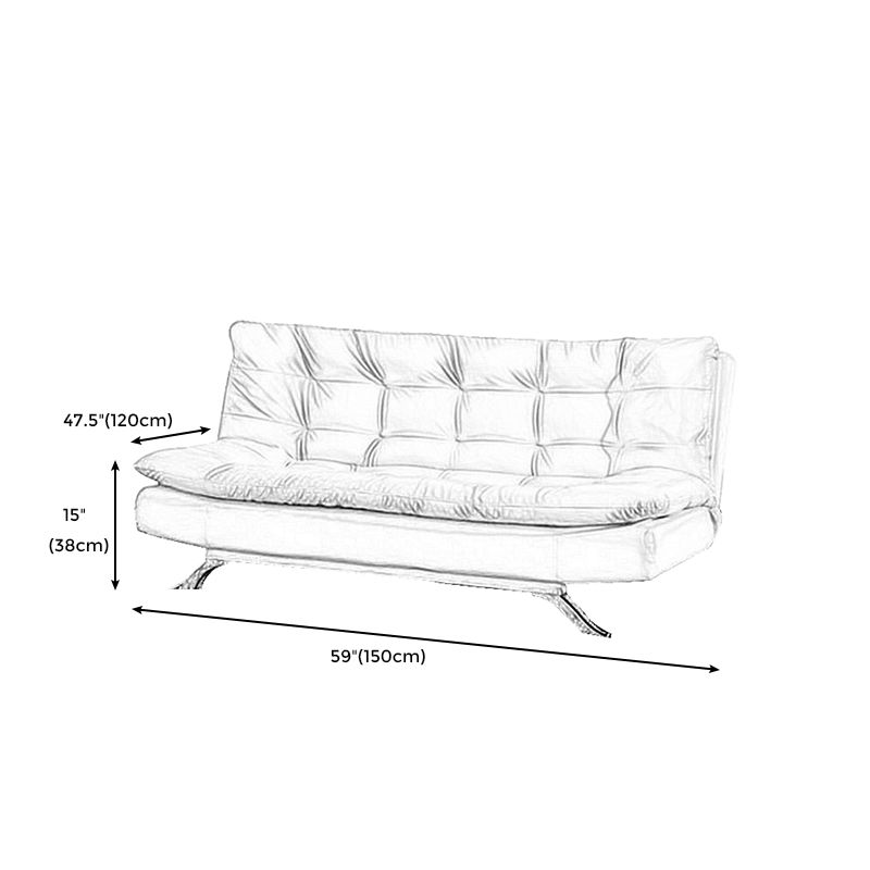 Armless Sofa Chaise Square Seating Settee for Living Room Bonus Room