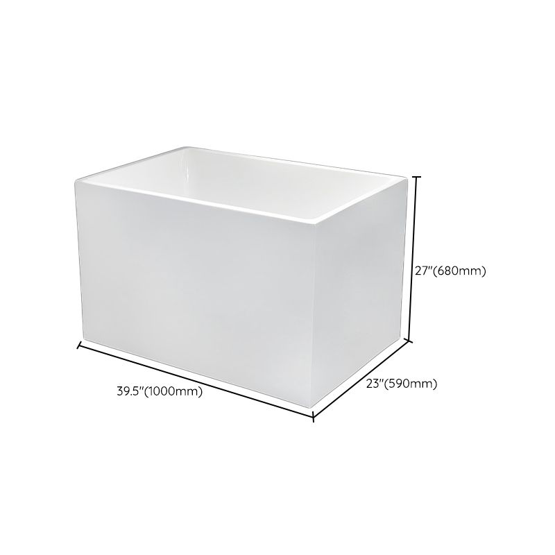 Back to Wall Soaking Bathtub Rectangular Modern Bath Tub (Board not Included)