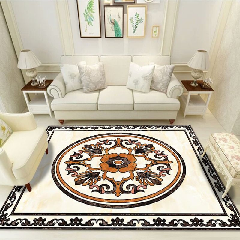 Glam Marble Surface Print Rug Funky Polyester Area Carpet Anti-Slip Backing Rug for Living Room
