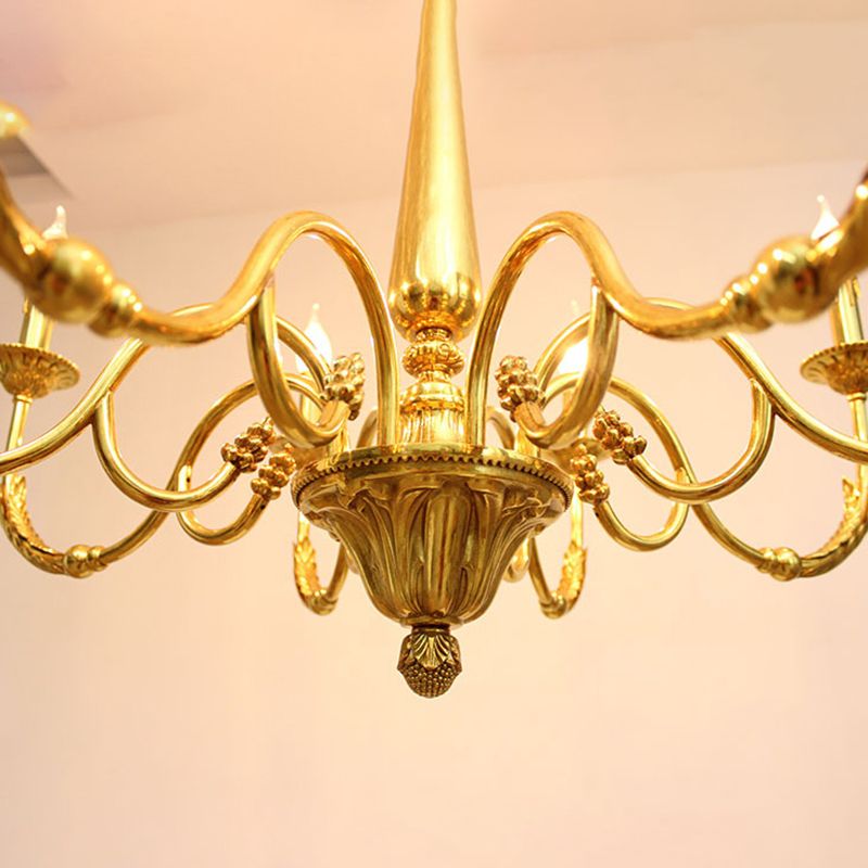 Metal Gold Suspension Lighting Contemporary Ceiling Suspension Lamp for Living Room