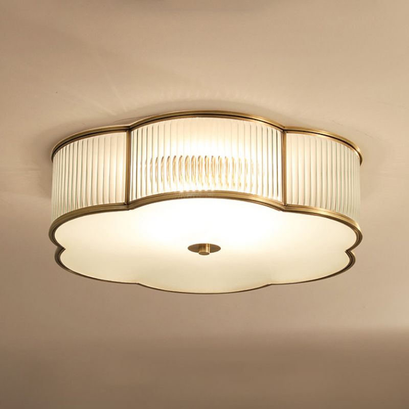 Traditional Clover Flush Mount Lighting Fixtures Bronze Living Room Flushmount Ceiling Lamp