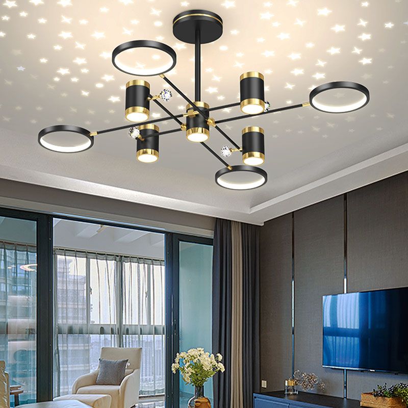 Nordic Light Luxus Einfacher moderner Stil LED -Anhänger Kronleuchter Licht für Wohnzimmer