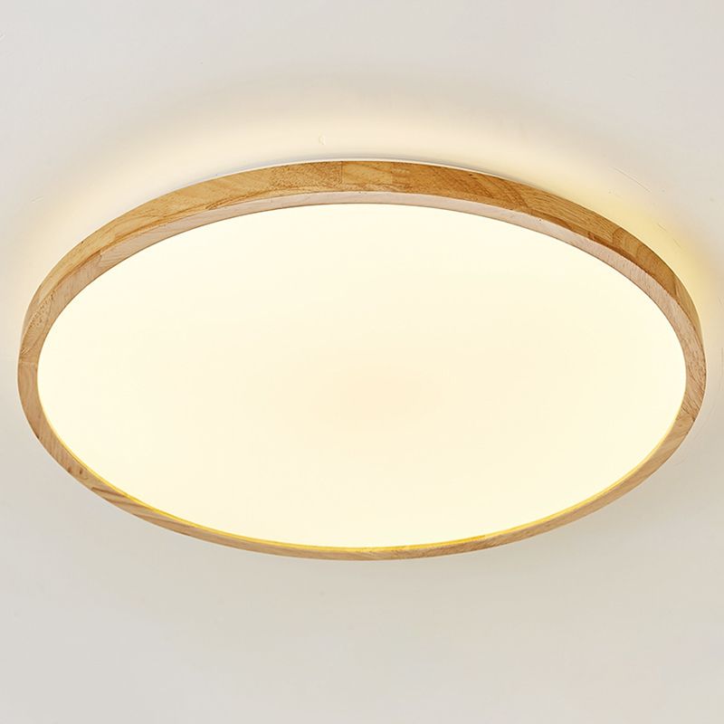 Modern Style Geometrische Bündige Deckenbefestigung 1-Light Holz Flush Ceiling Light