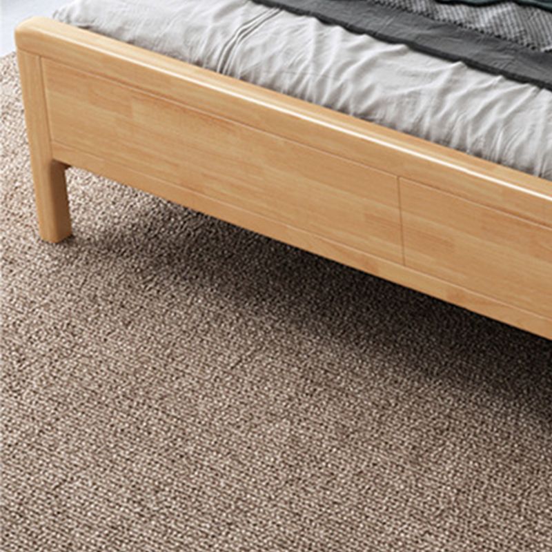 Natural Contemporary Panel Bed Wood and Upholstered Standard Bed Upholstered Headboard