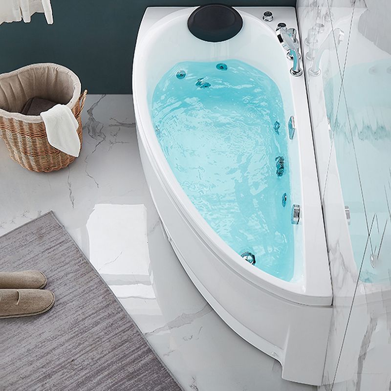 White Drop-in Bathtub Contemporary Corner Back to Wall Acrylic Bathtub