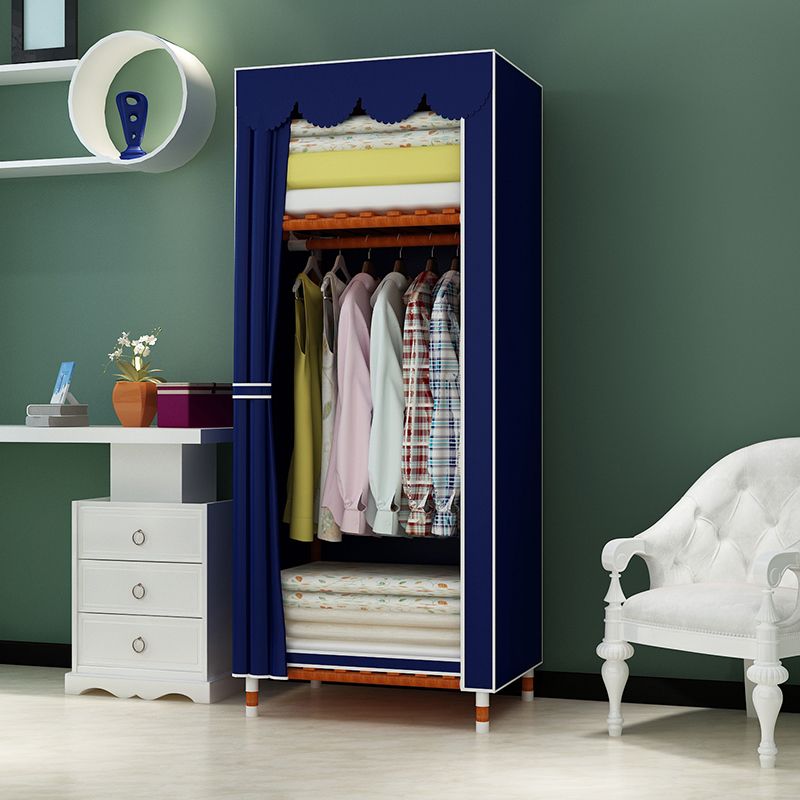 Meringue Wood Frame Wardrobe Cabinet Modern Style Wardrobe for Bedroom