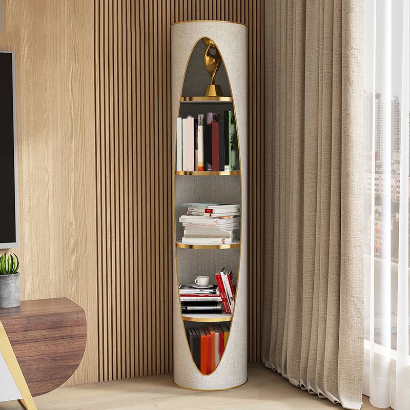 Standard Closed Back Bookshelf Glam Plastic Bookcase with Shelves