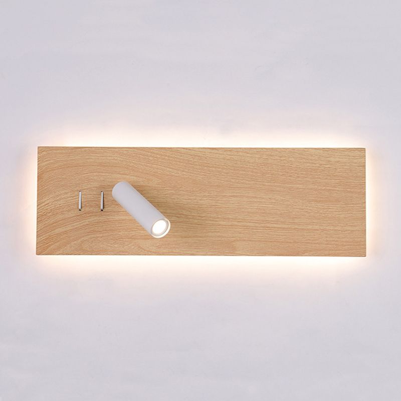 Modern Style Rectangle Shape Wall Sconce Metal 2 Lights Sconces for Bedroom