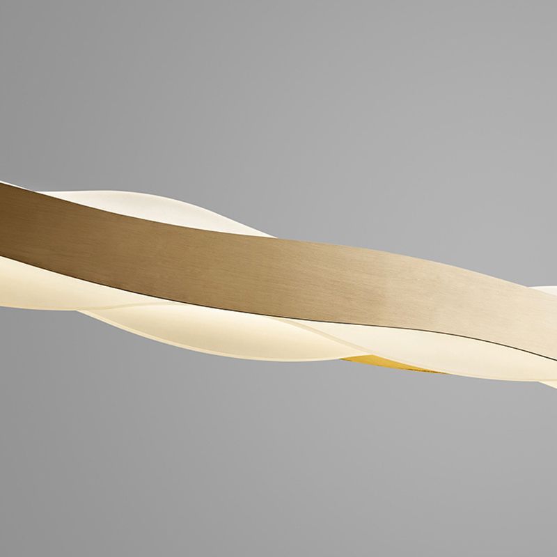 Suspension à 1 lumière Lumière Postmoderne Ring Forme des luminaires de lustre en métal en or