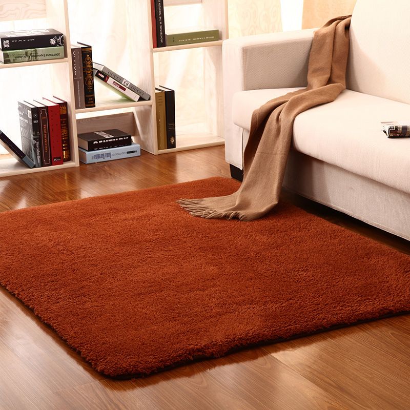 Casual Plain Rug Multi Color Polyster Area Rug Non-Slip Backing Easy Care Washable Carpet for Bedroom