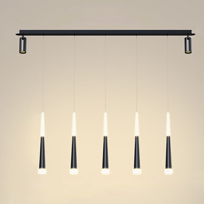 Torch-shaped LED Island Light with 360° Adjustable Spotlight Design Dining Room Lighting Fixture