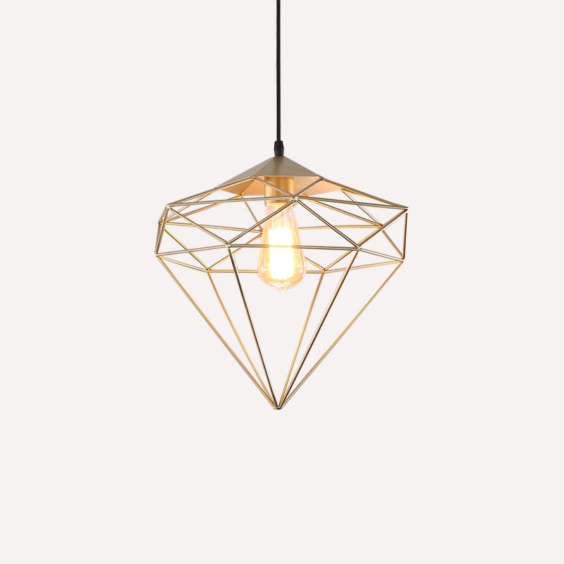 Lampada da pranzo a forma di ferro a forma di pietra gemma antica a 1 luce