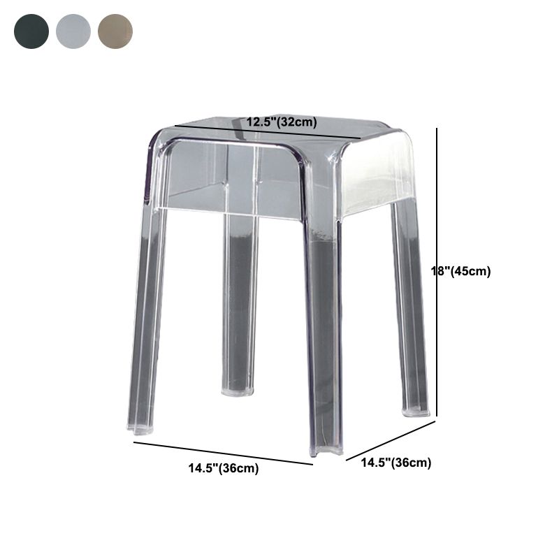 Modern Style Backless Bar-stool Plastic Counter Bar Stool with Plastic Legs for Home