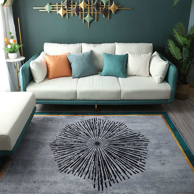 Tapis moderne vert en Polyester, bloc de couleur, résistant aux taches, pour la décoration de la maison