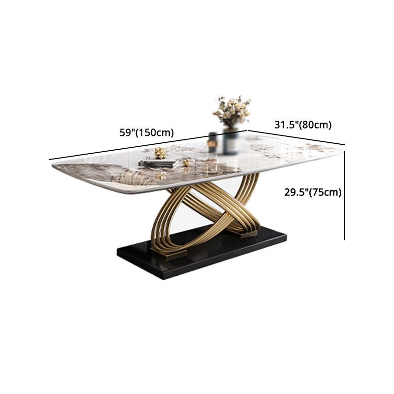 1/4/5/7 Pieces Minimalist Dining Set Sintered Stone Dining Room Set with Pedestal Base