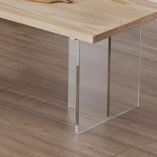 Solid Wood Dining Table Traditional Luxury Dining Table with Double Pedestal Base