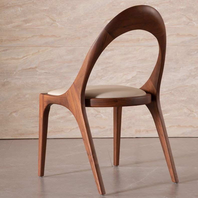 Contemporary Style Open Back Solid Wood Home Dining Side Chair