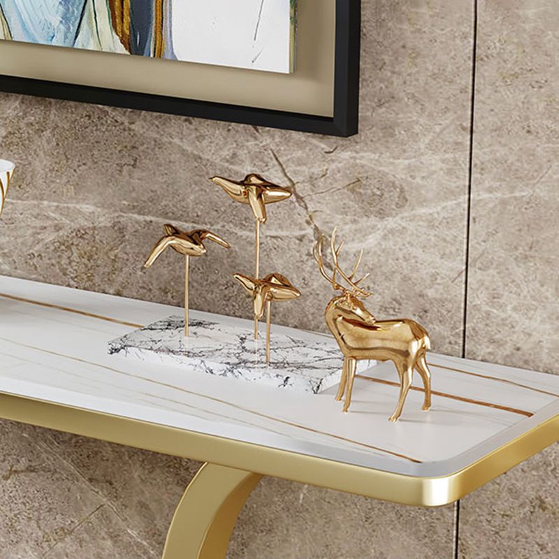 36 inch Hihg Hall Console Accent Table- Stone Rectangle Console Table