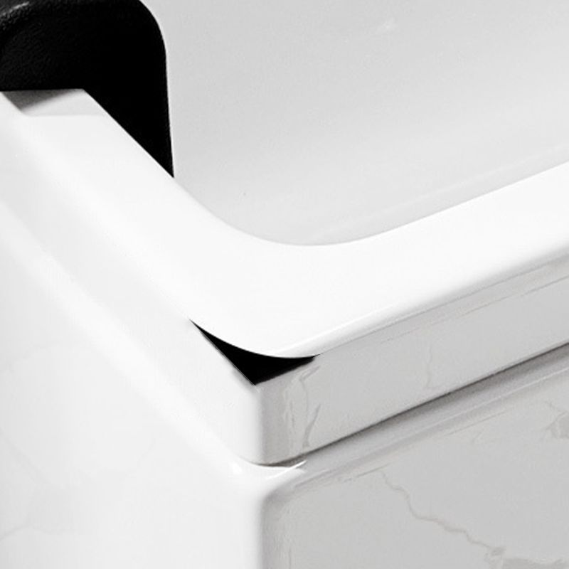 Acrylic Rectangular Bath Tub with Faucet Modern White Tub with Internal Drain