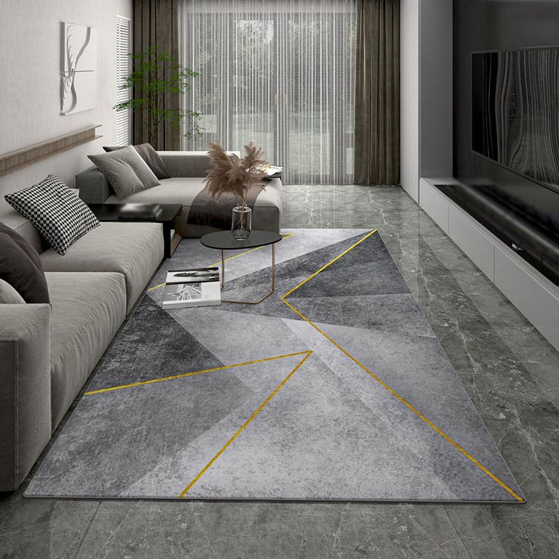 Lichtgrijs modern tapijt polyester grafisch binnen tapijt niet-slip achterste tapijt voor darwing kamer