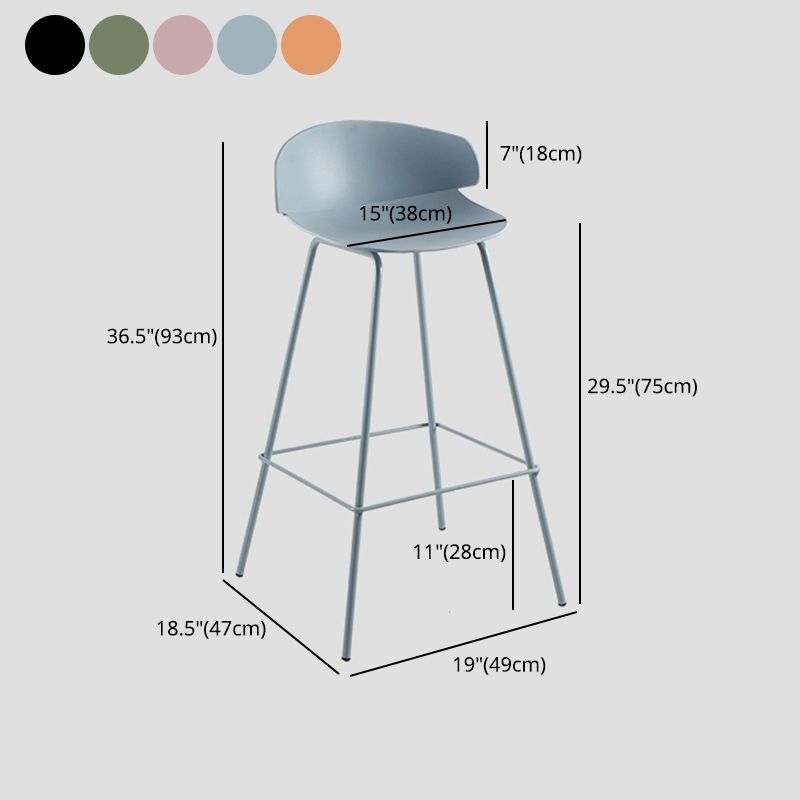 Contemporary Design Plastic Counter Barstools Low Back Stools for Home
