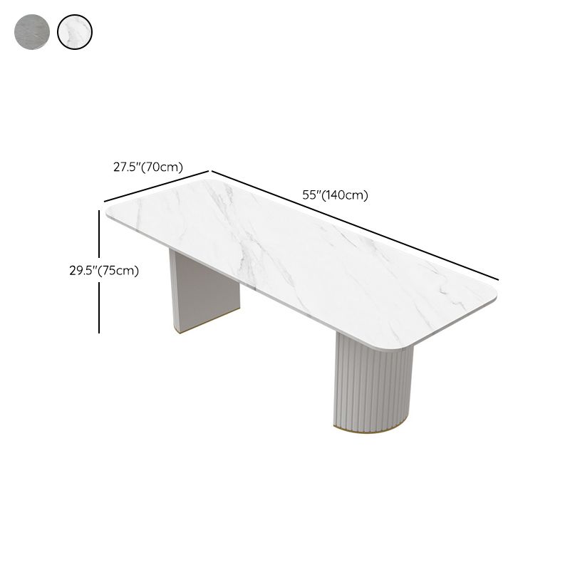 Contemporary Stone Curved Office Desk 29.53-inch Tall Writing Desk