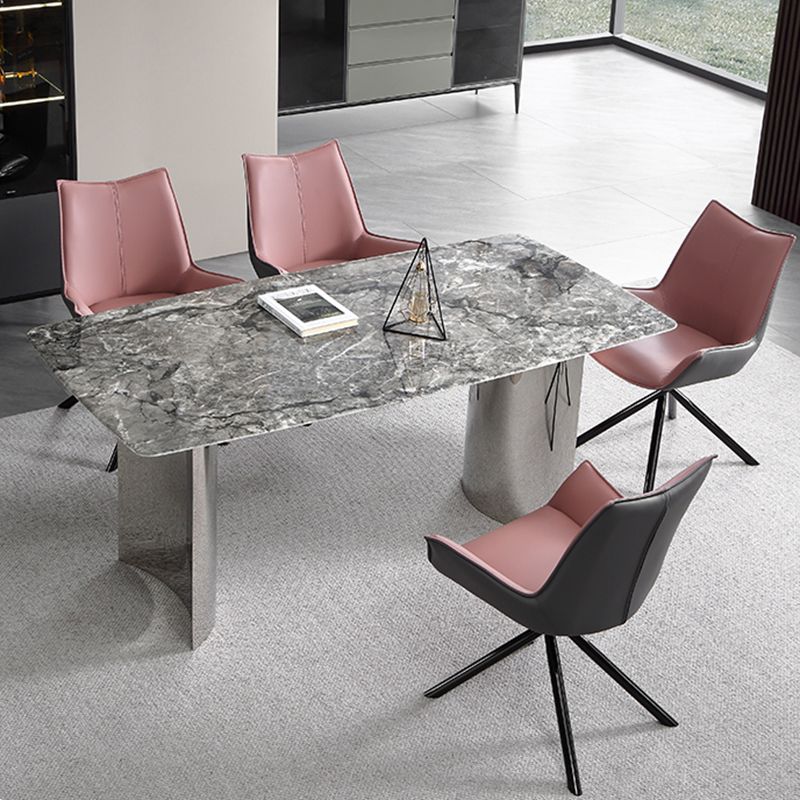 Industrial Style Arm Chair Upholstered Dining Arm Chair for Living Room