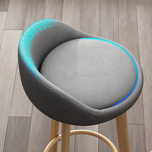 Low Back Footrest Upholstered Home Stool Glam 27-inch Matte Finish Barstool