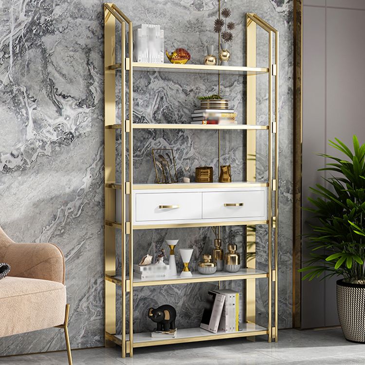 11.81 "W libreria aperta in stile glam in stile per la sala d'origine dello studio Home Office