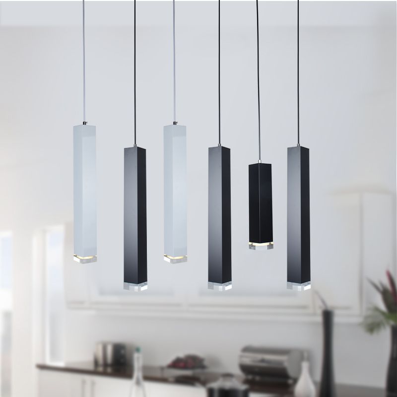 Modern Style Linear Hanging Light Metal 1 Light Pendant Lamp for Dining Room