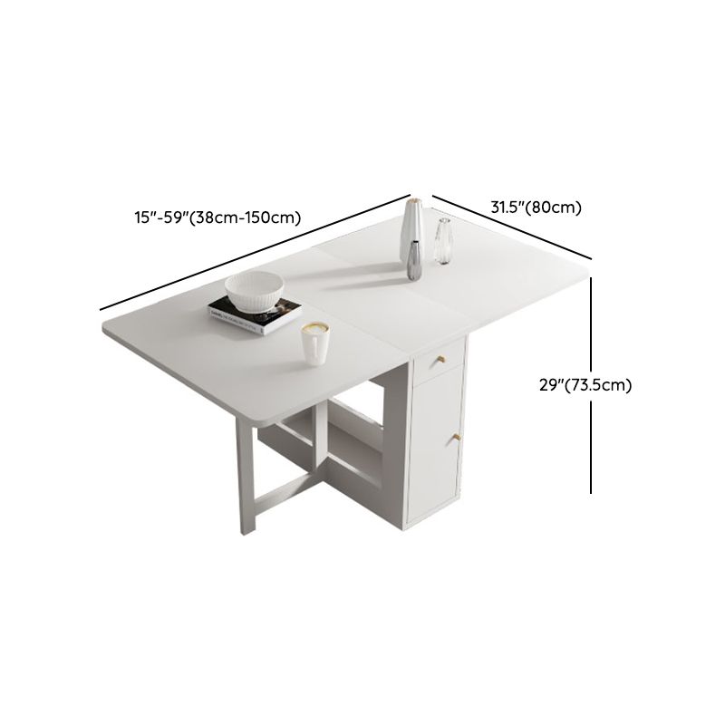 3/5/7 Pieces Modern White Wooden Rectangle Folding Dining Set for Home