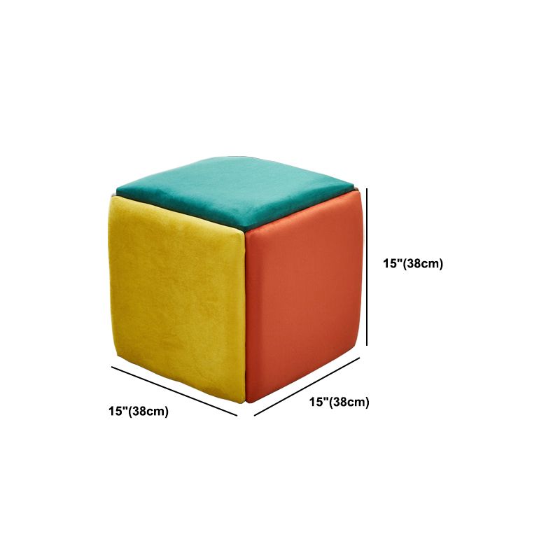 Modern Plain Boucle Ottoman Velvet Square with Storage Target Pouf