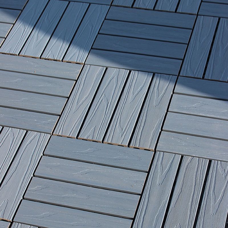 12" X 12"4-Slat Square PVC Flooring Tiles Snap Fit Installation Floor Board Tiles