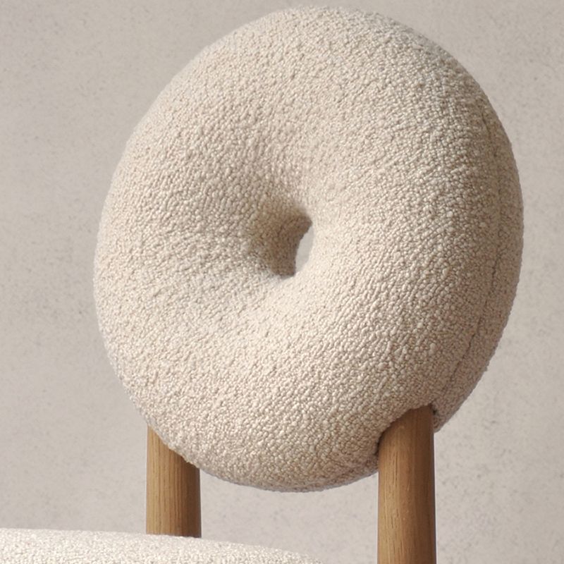 Nordic Tight Back Armless Chair Wool Accent Chair with Basic Four Legs