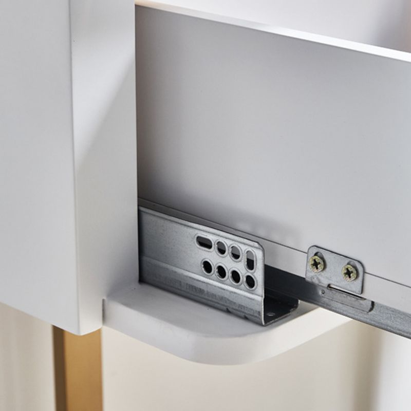 2 Storage Drawers Vanity Set with Stool Glass Top Dressing Table