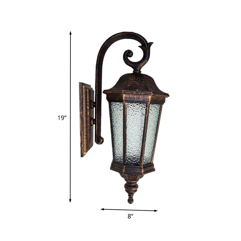 Rust Star Anise Wall Lodges Loges en verre d'eau 1 Light Light extérieur lampe murale avec conception de bande de tigre