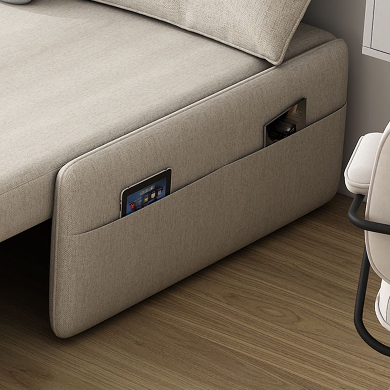 Modern Linen Blend Sleeper Sofa Upholstered Armless Sofa Bed