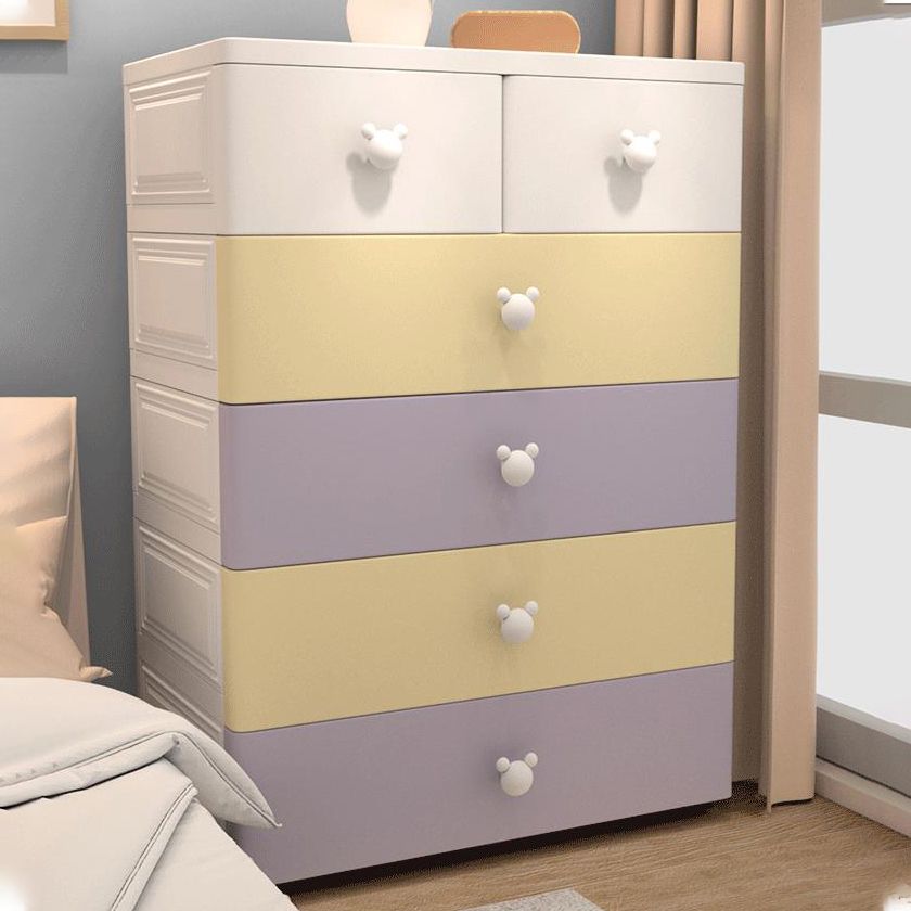 Contemporary Plastic Storage Cabinet Matte Finish Bedroom Cabinet