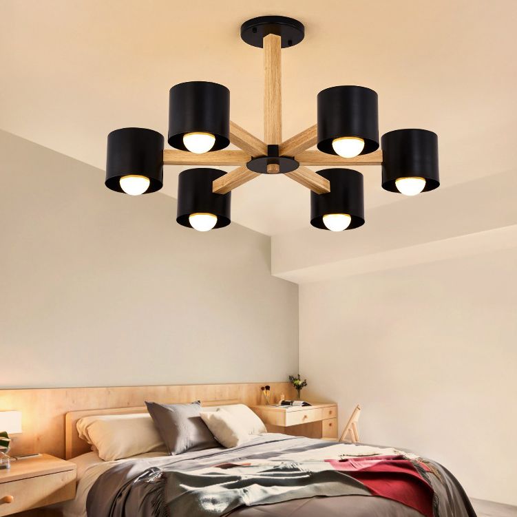 Multi -licht cilindrische tak hangende lichten moderne stijl metaalhangende verlichting