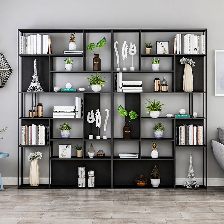 Metal Etagere Bookcase Modern Open Back Bookshelf for Home Office