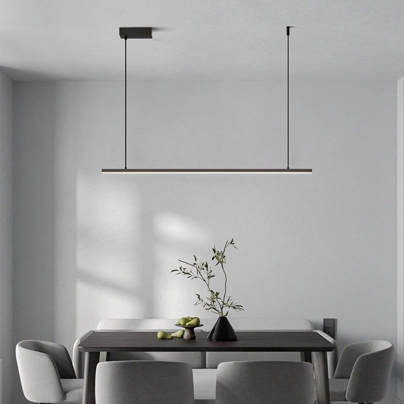 Contemporary Hanging Light Linear Metal Island Light Fixture for Dining Room